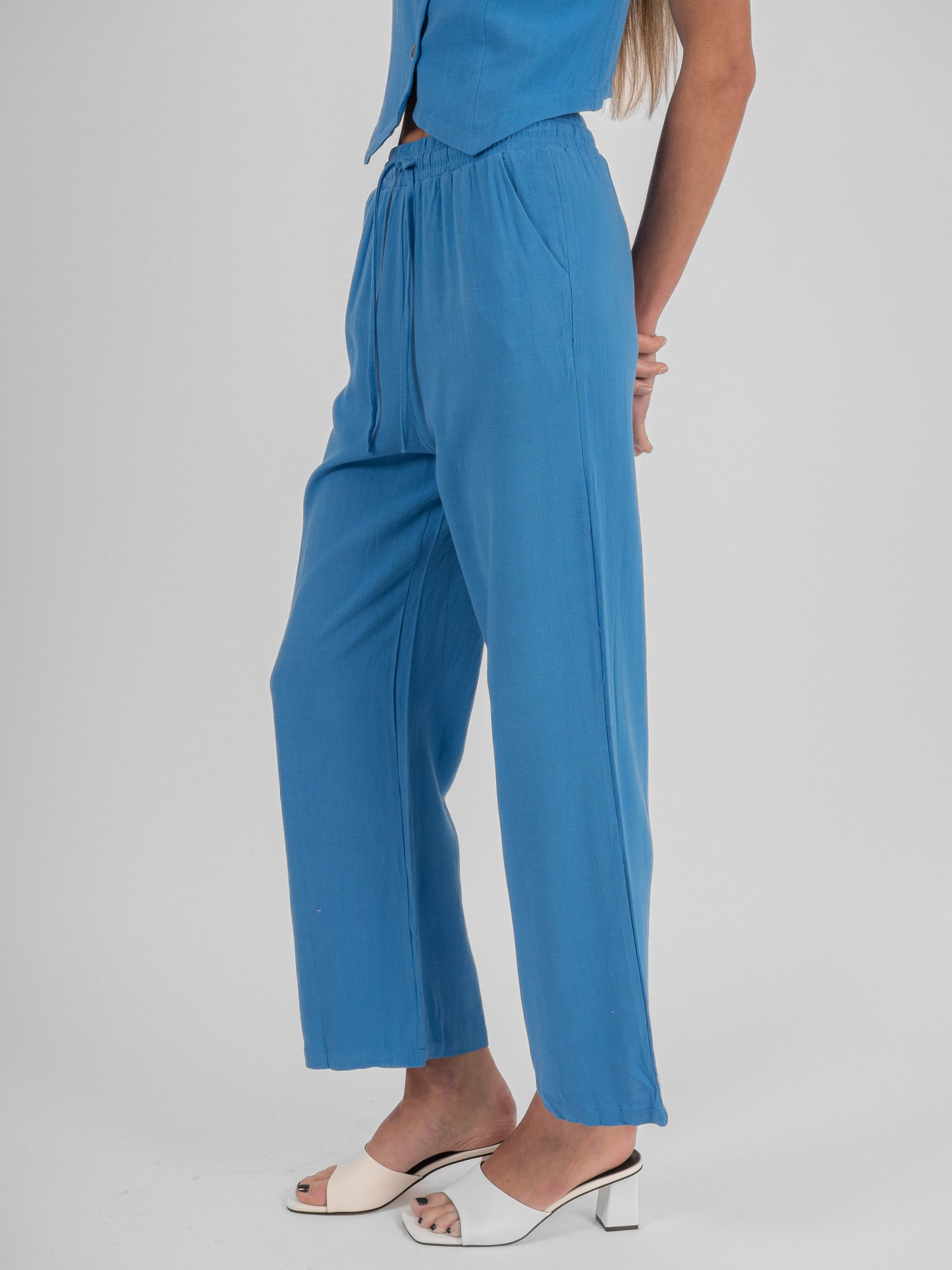 Ensemble sans manches en lin