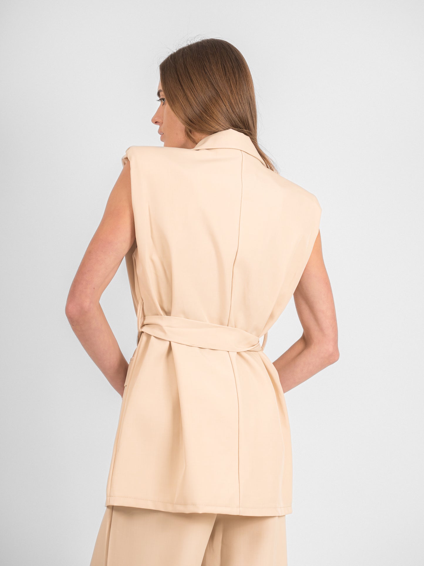 Ensemble pantalon blazer sans manches