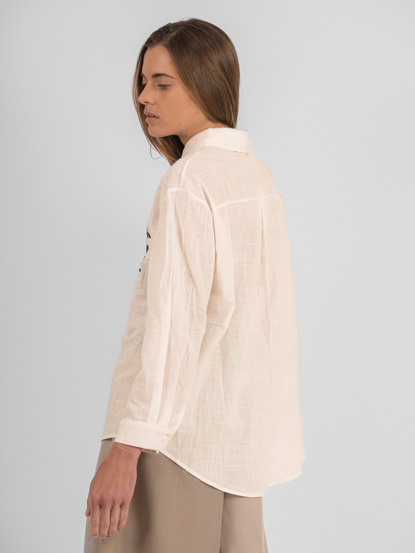 Chemise col classique brodé