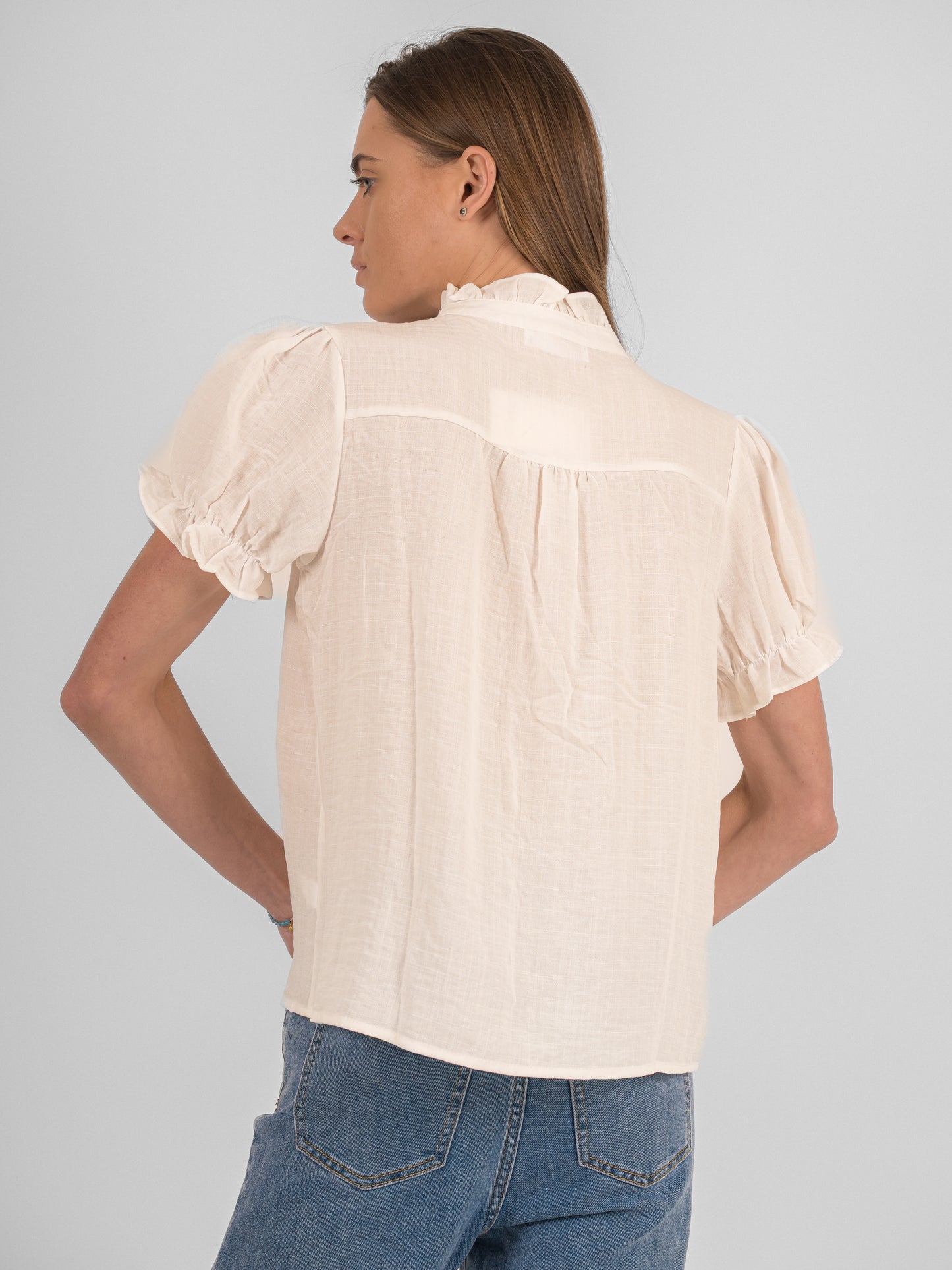 Chemise brodée à manches courtes