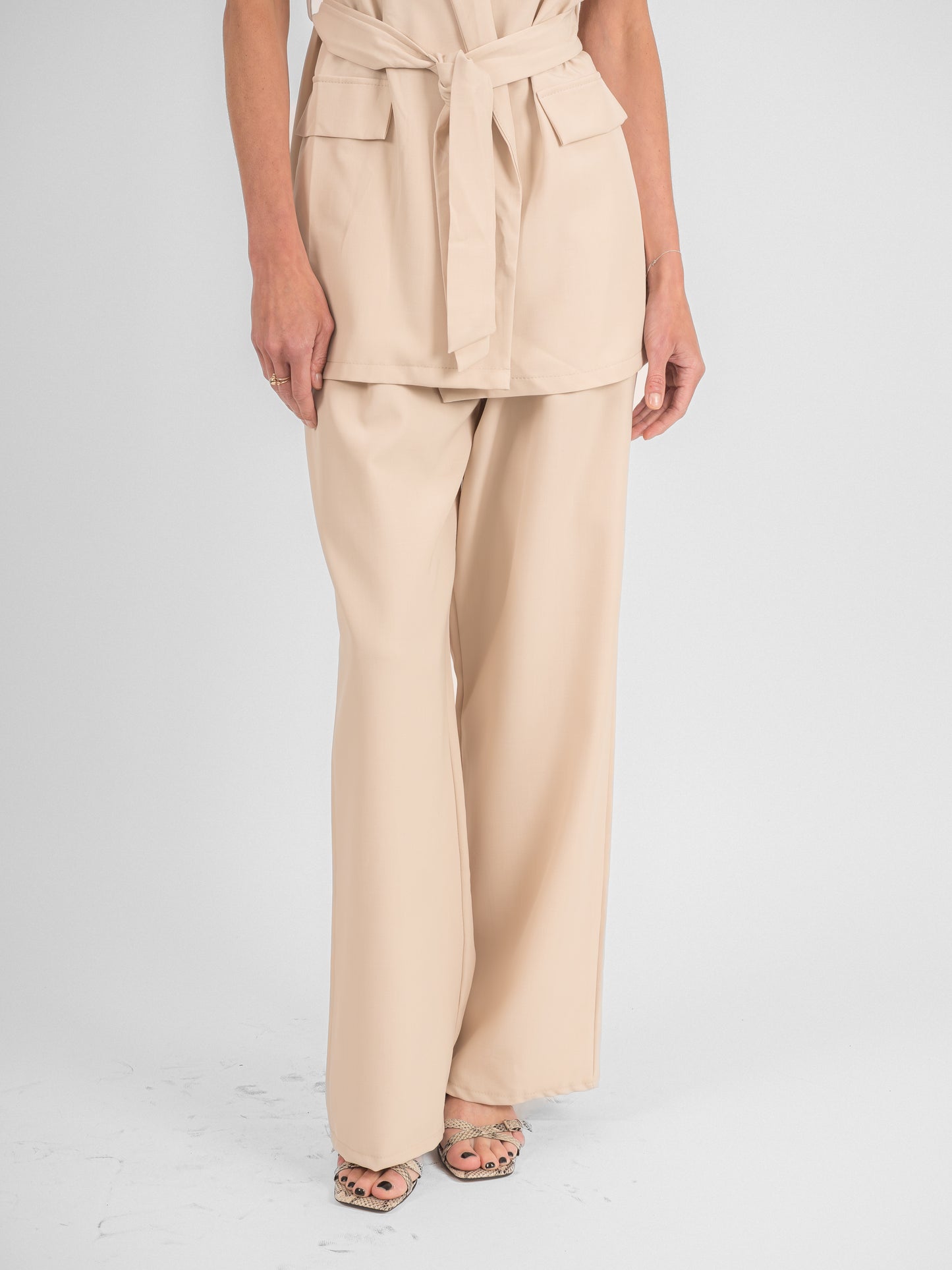 Ensemble pantalon blazer sans manches