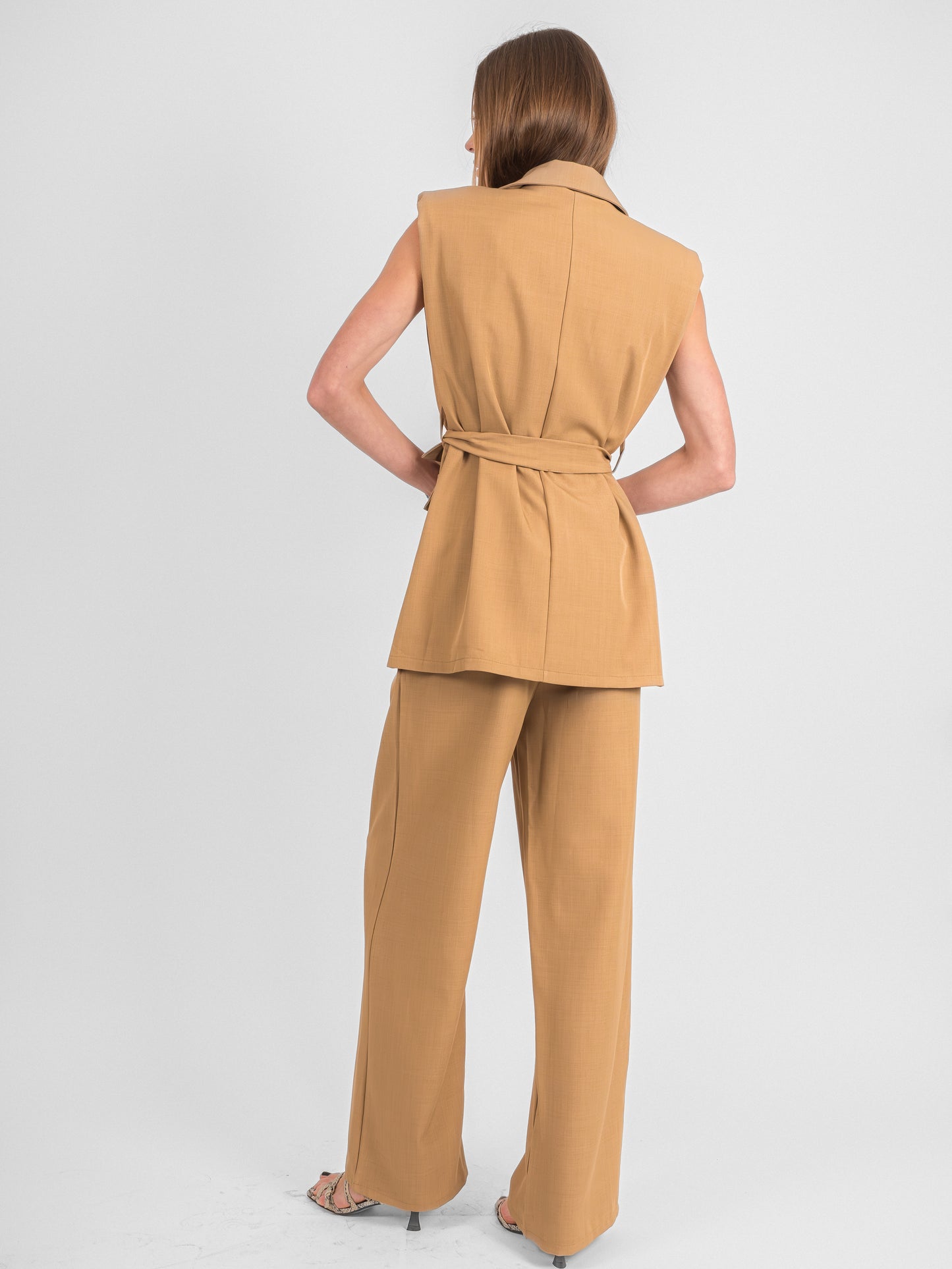 Ensemble pantalon blazer sans manches