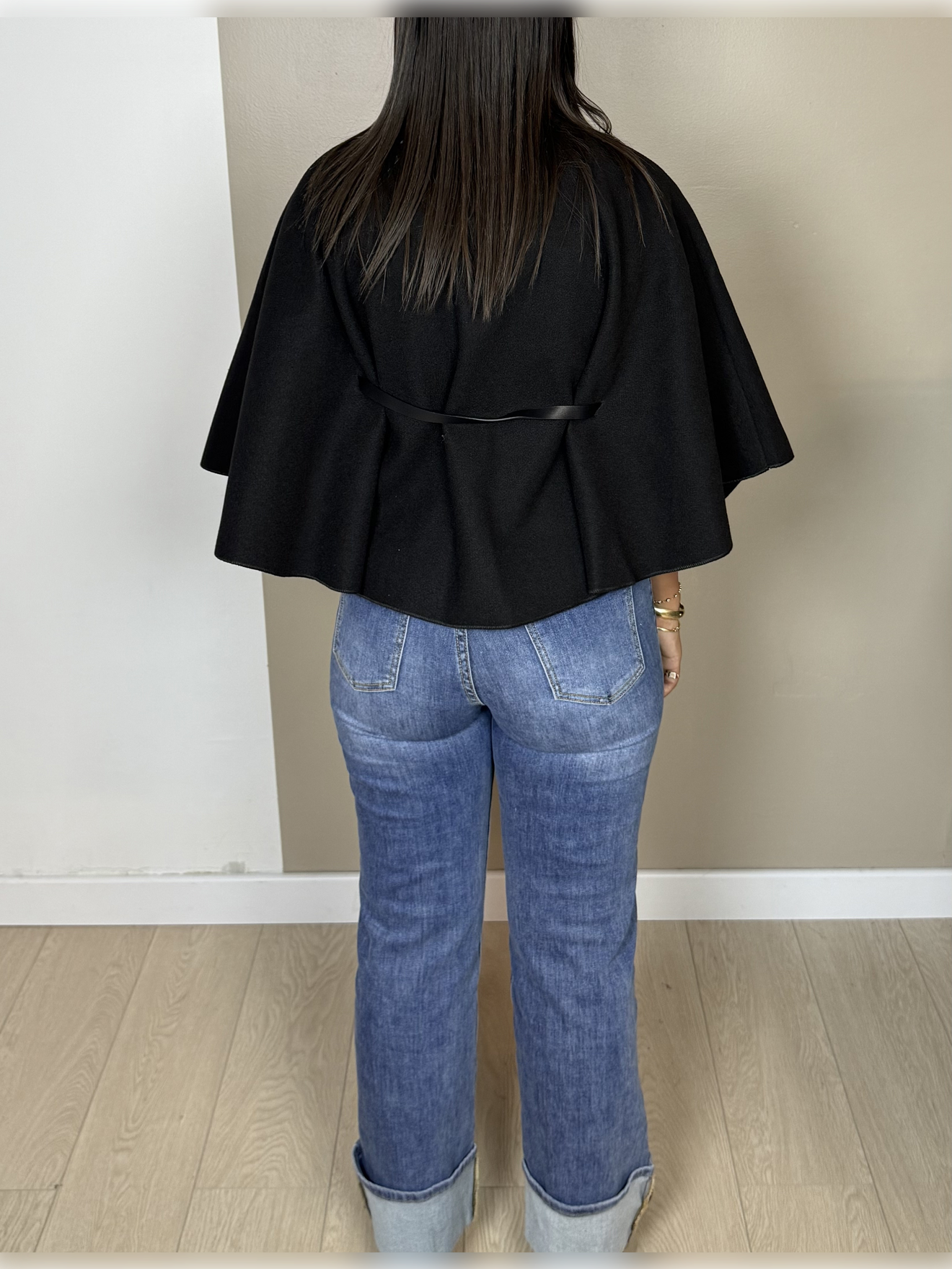 Poncho en laine ceinture PAOLA - A1