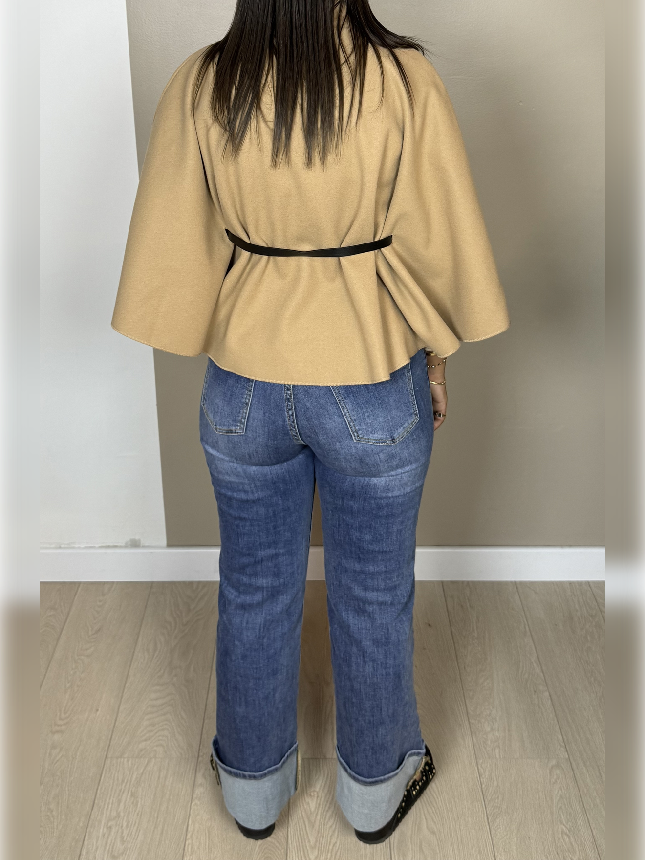Poncho en laine ceinture PAOLA - A1