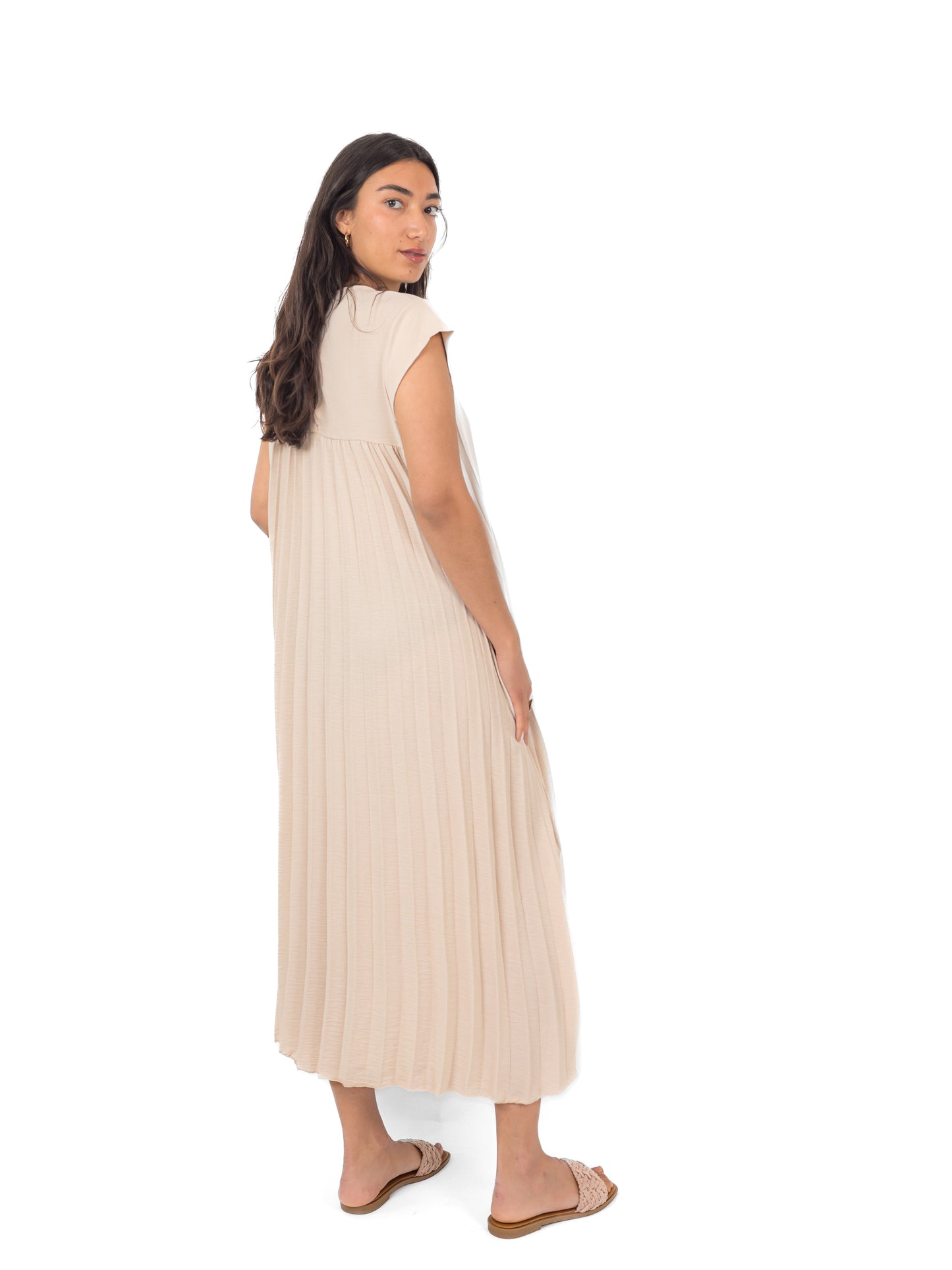 Robe longue plissée