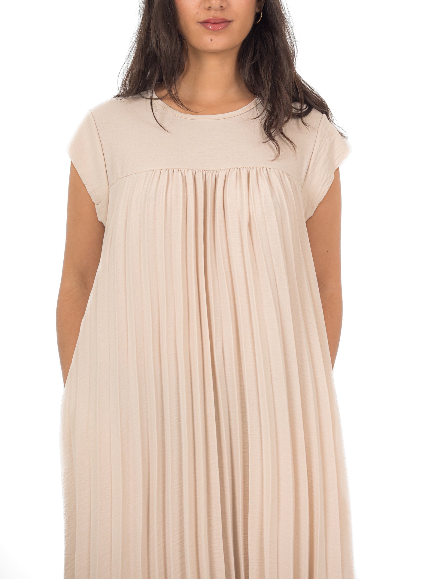 Robe longue plissée