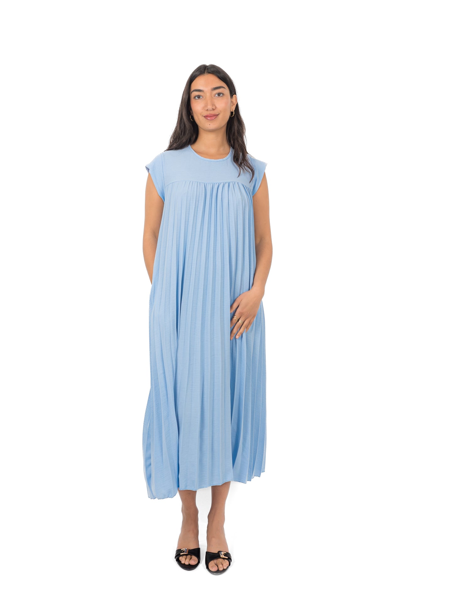 Robe longue plissée