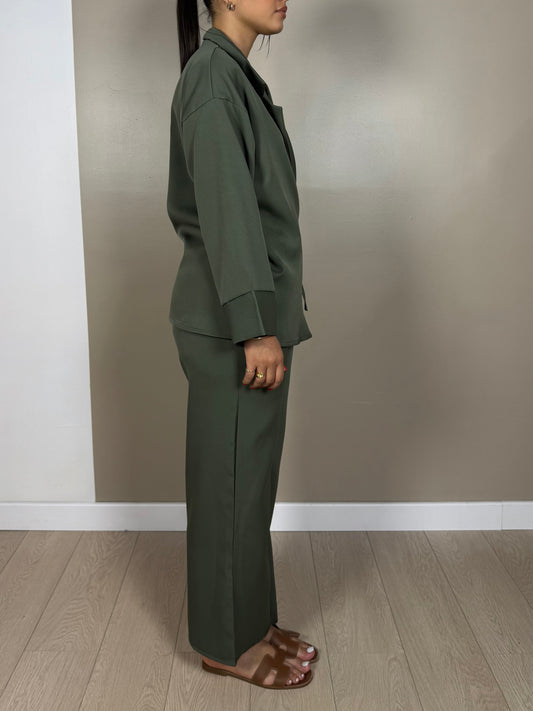 Ensemble blazer pantalon ZOE à broche doré