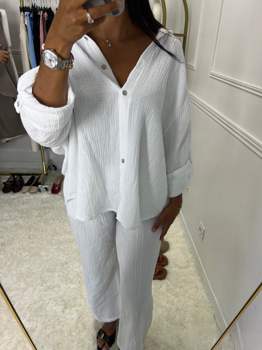Ensemble chemise gaz de coton