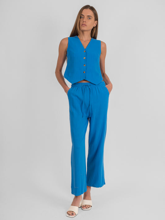 Ensemble sans manches en lin