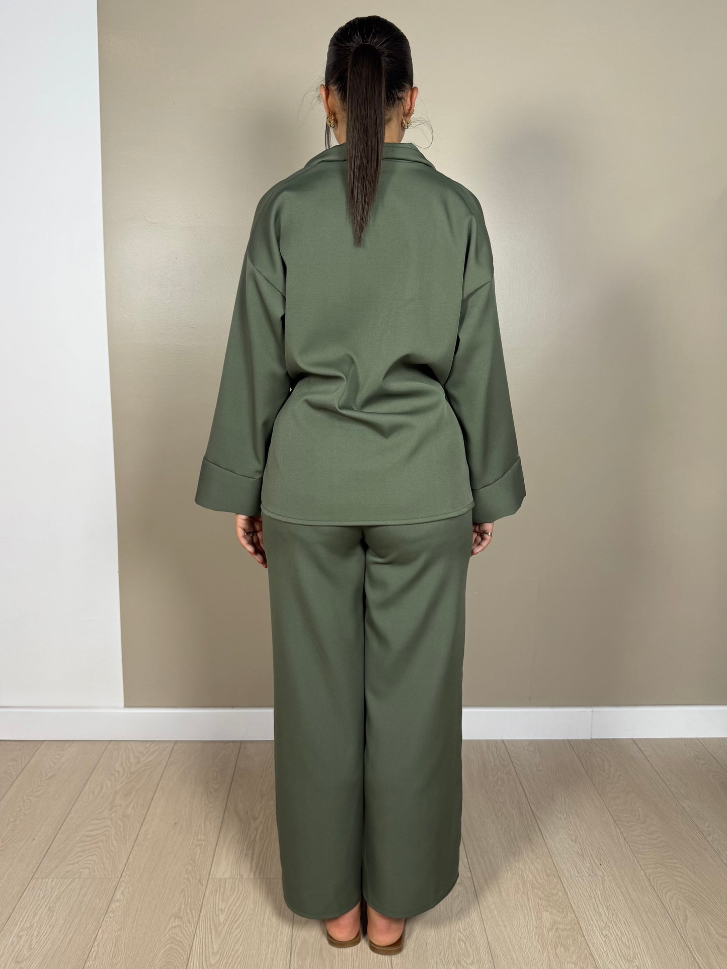 Ensemble blazer pantalon ZOE à broche doré