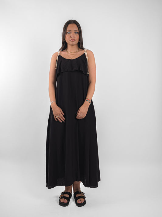 Robe longue d’été à bretelle fine